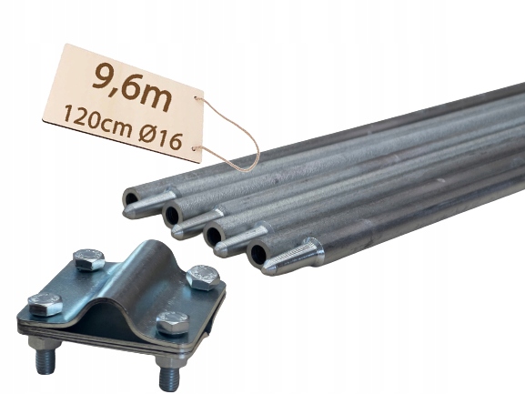 SKLADACÍ UZEMŇOVACÍ KOLÍK OCHRANA PRED BLESKOM POZINKOVANÁ PV 8x1,2m 9,6m